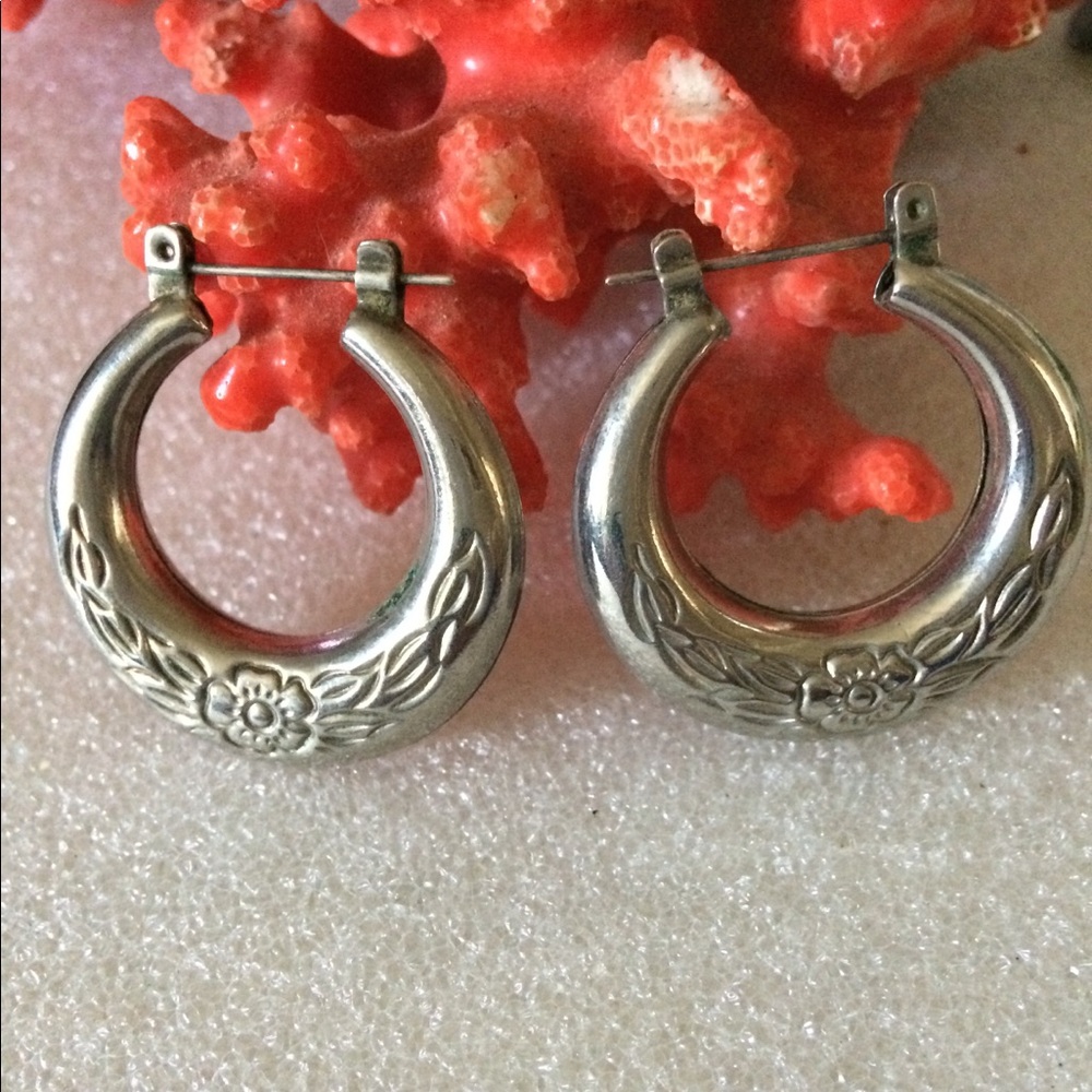 Sterling hoops earrings